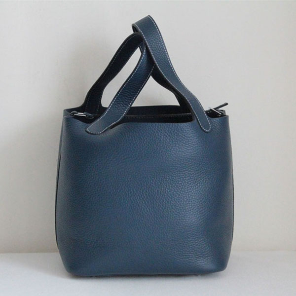 Fake & Replica Hermes Picotin Double Shoulder Bag Dark Blue 509060 - Click Image to Close